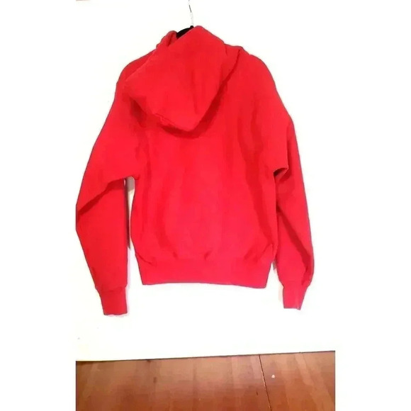 Champion hoodie with logo patches mens size small red thick cotton material - Picture 6 of 7